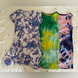 Little girl tie dye dresses x3